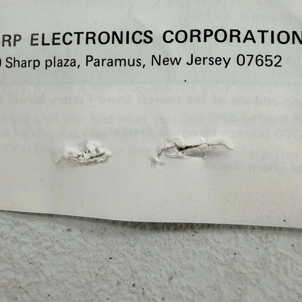 Original Sharp QC-54 Color Video Camera Owners Manual - Picture 4 of 5